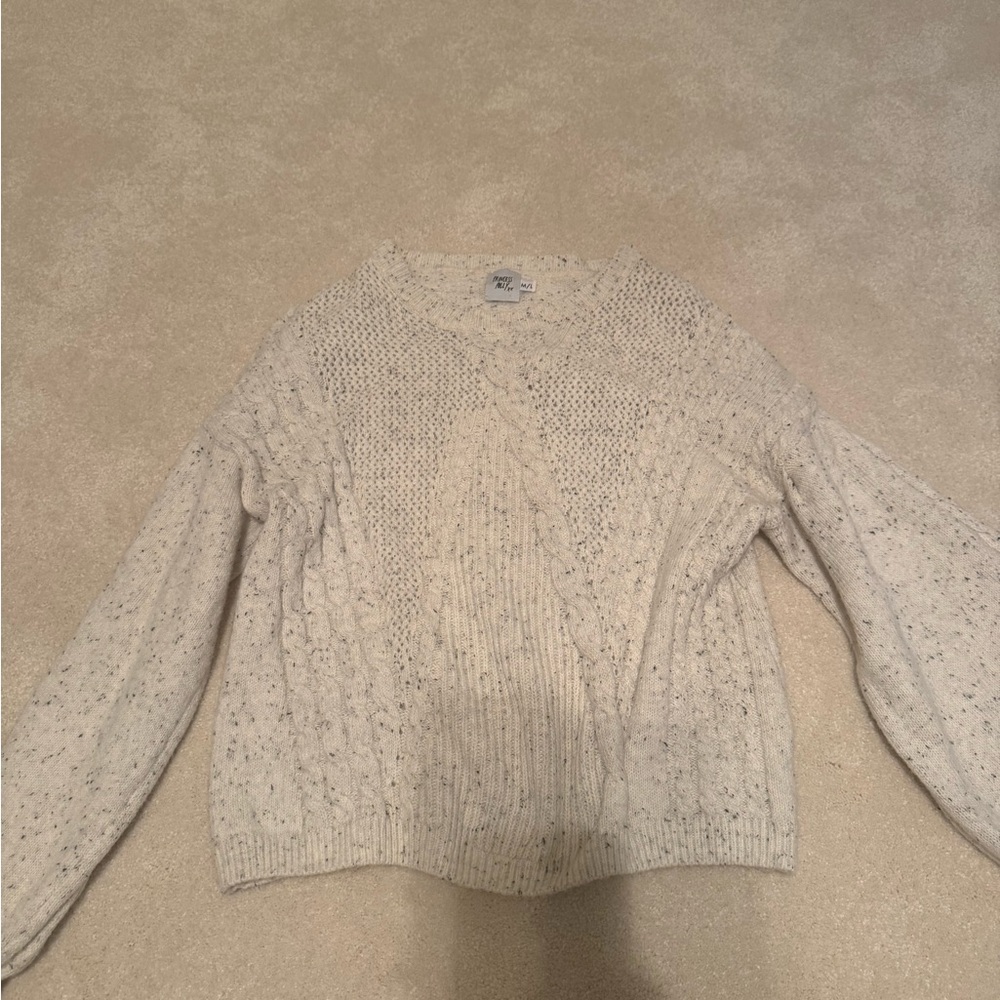 Princess Polly Speckled Cream Crew Sweater